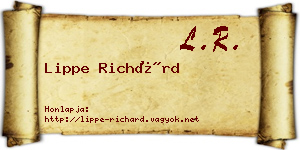 Lippe Richárd névjegykártya